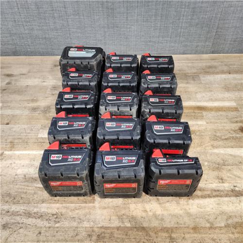 HOUSTON LOCATION - AS-IS MILWAUKEE BATTERY PACK QTY - 15