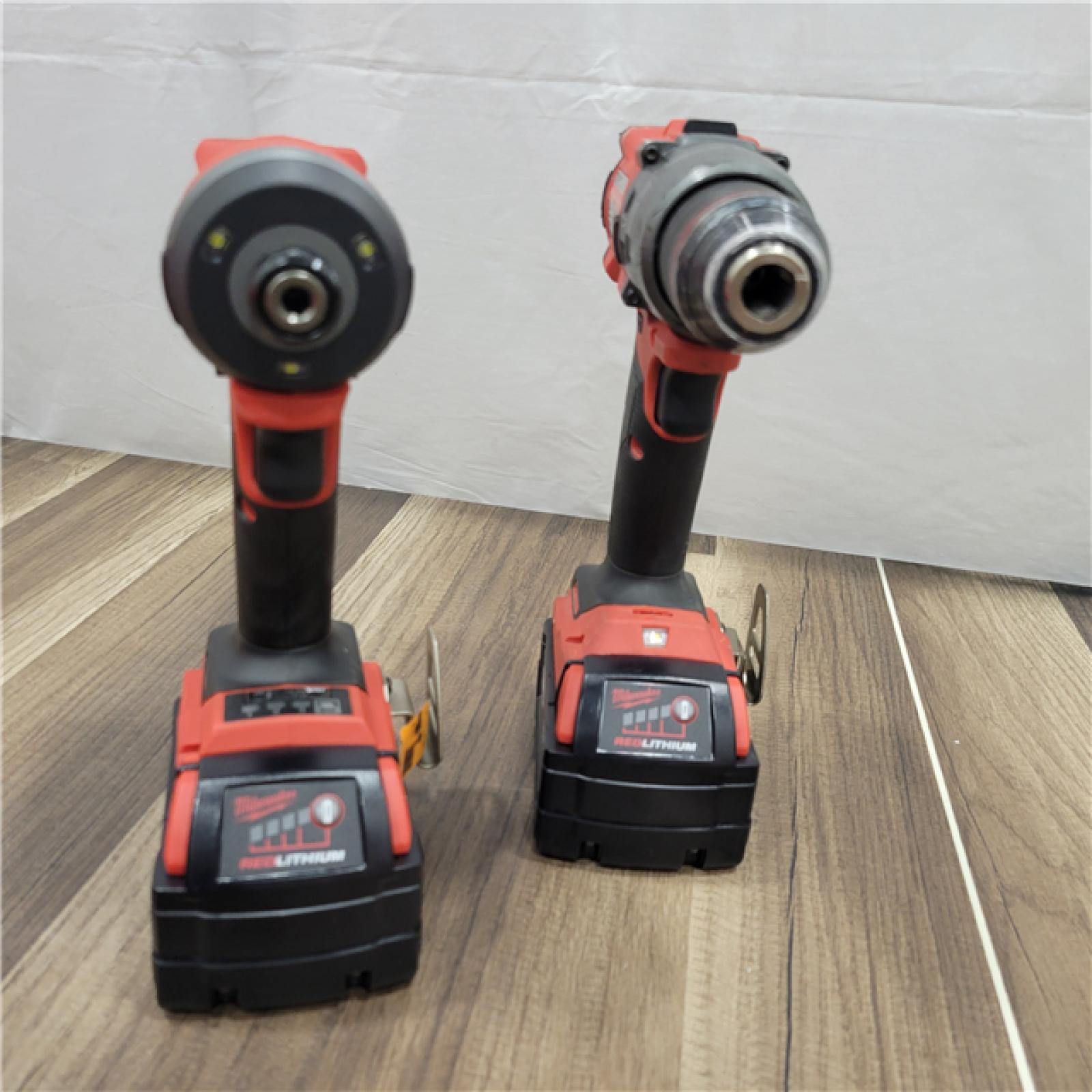AS-IS  Milwaukee M18 FUEL 18V Lithium-Ion Brushless Cordless Hammer Drill and Impact Driver Combo Kit (2-Tool) with 2 Batteries