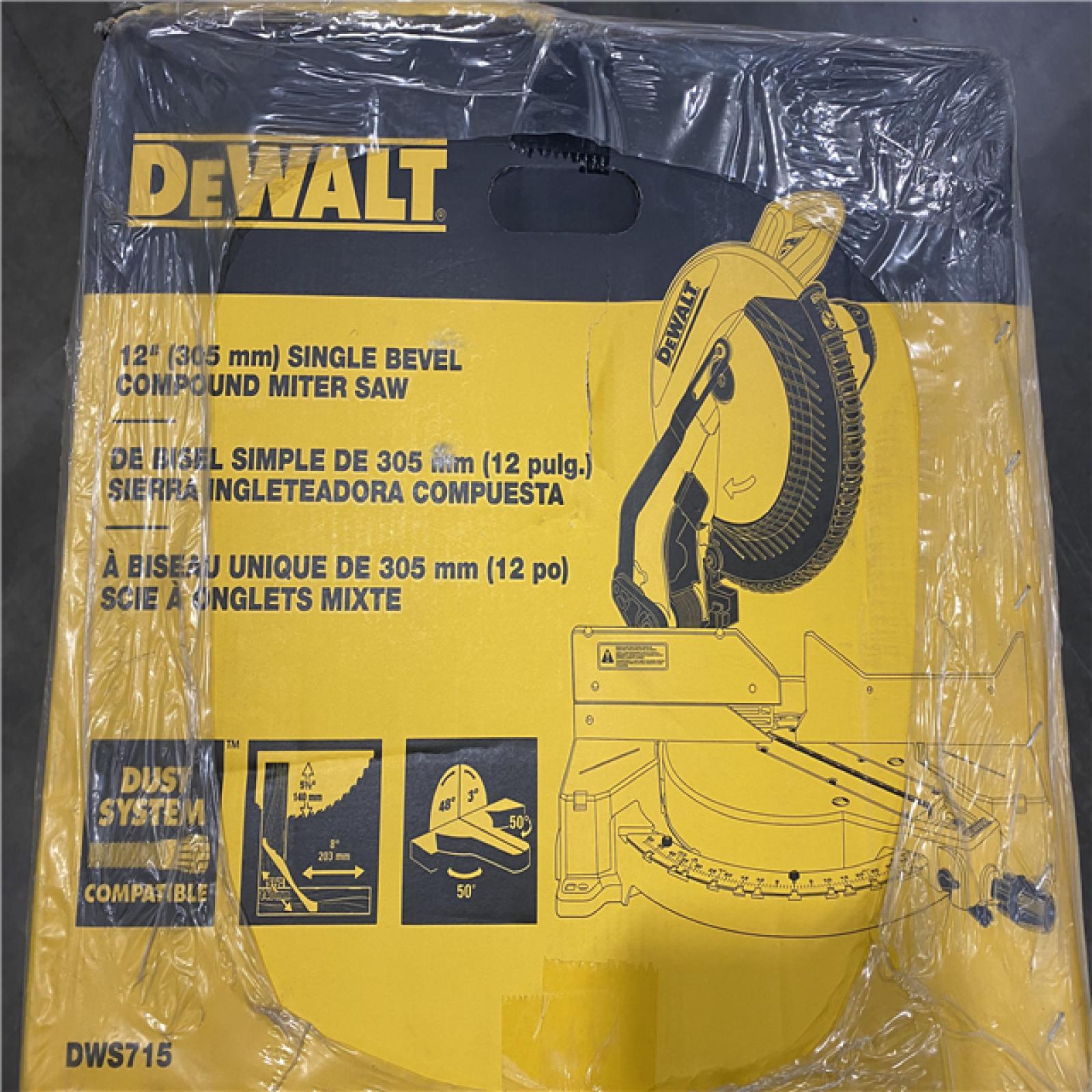 NEW- DeWalt 15 Amp Corded 12 in. Single Bevel Compound Miter Saw