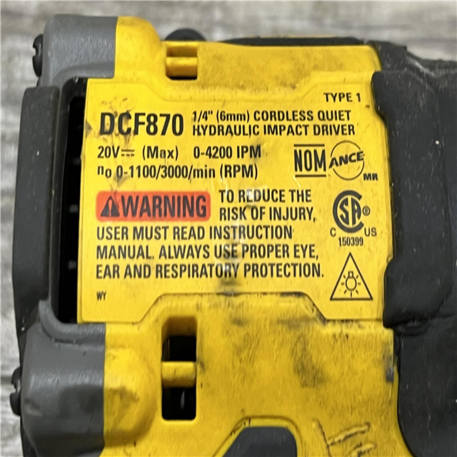 AS-IS DEWALT 20V XR Brushless Cordless 1/4 in. Quiet Hydraulic Impact Driver (Tool-Only)