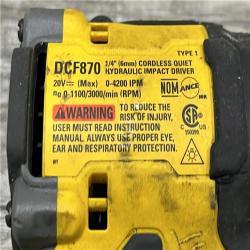 AS-IS DEWALT 20V XR Brushless Cordless 1/4 in. Quiet Hydraulic Impact Driver (Tool-Only)