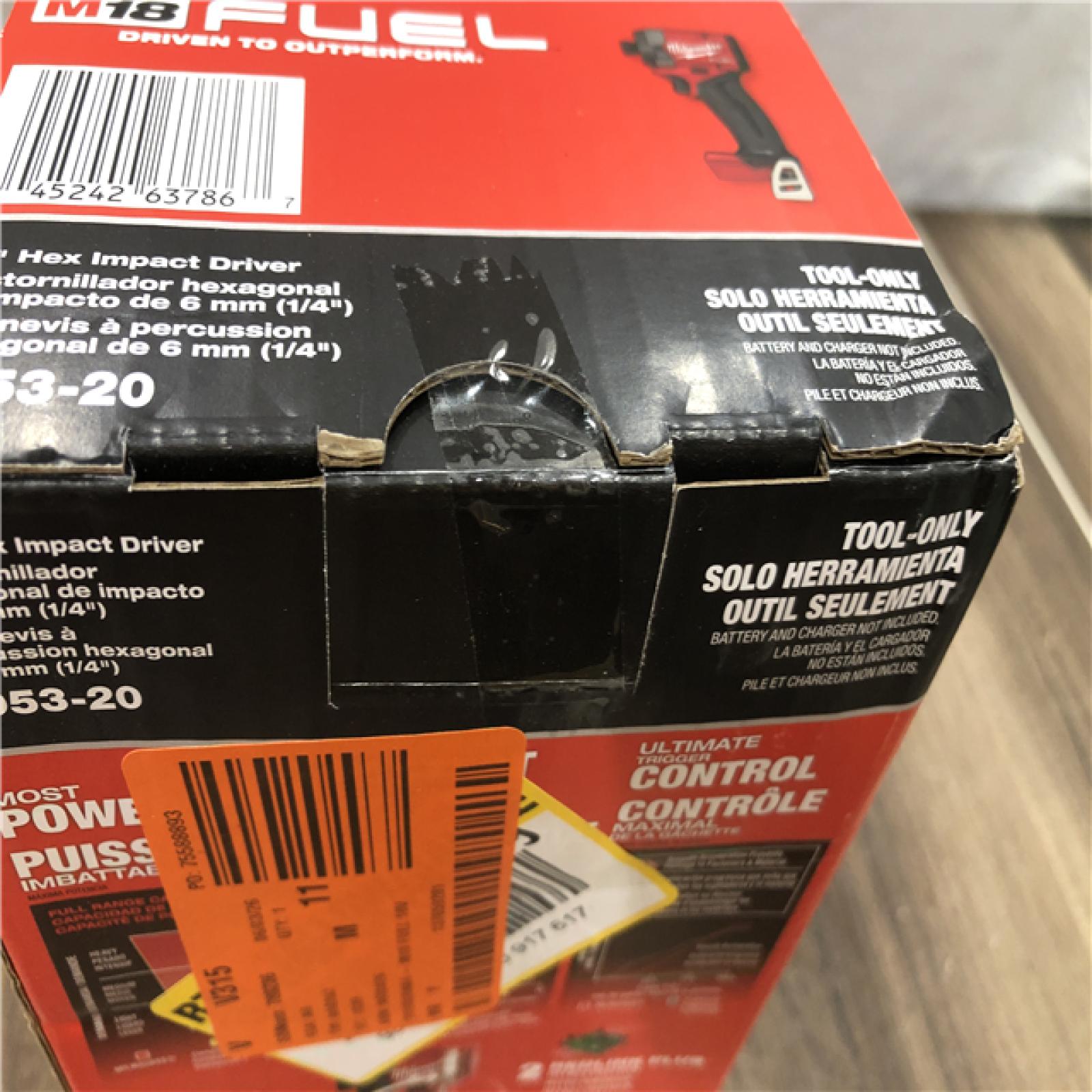 AS-IS Milwaukee FUEL 18V Lithium-Ion Brushless Cordless 1/4 in. Hex Impact Driver (Tool-Only)