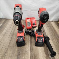 NEW! - Milwaukee M18 FUEL 18V Lithium-Ion Brushless Cordless Hammer Drill and Impact Driver Combo Kit (2-Tool) with 2 Batteries