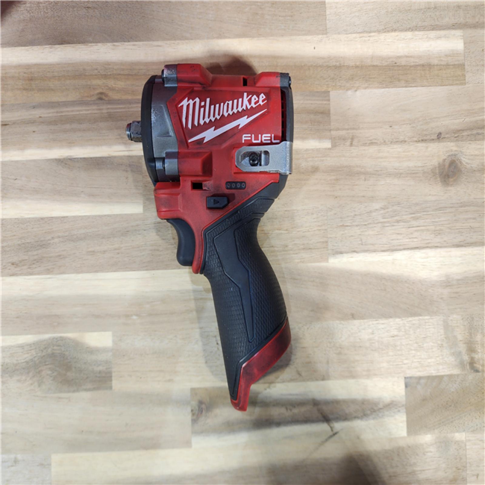 HOUSTON LOCATION - AS-IS M12 FUEL 12V Li-Ion Brushless Cordless Stubby 3/8 in. Impact Wrench Kit W/(1) 5.0 Ah High Output Battery