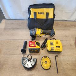 AS-IS- FLEX VOLT 60-Volt MAX Lithium-Ion Cordless Brushless 4.5 in. to 6 in. Small Angle Grinder with 9 Ah Battery and Charger