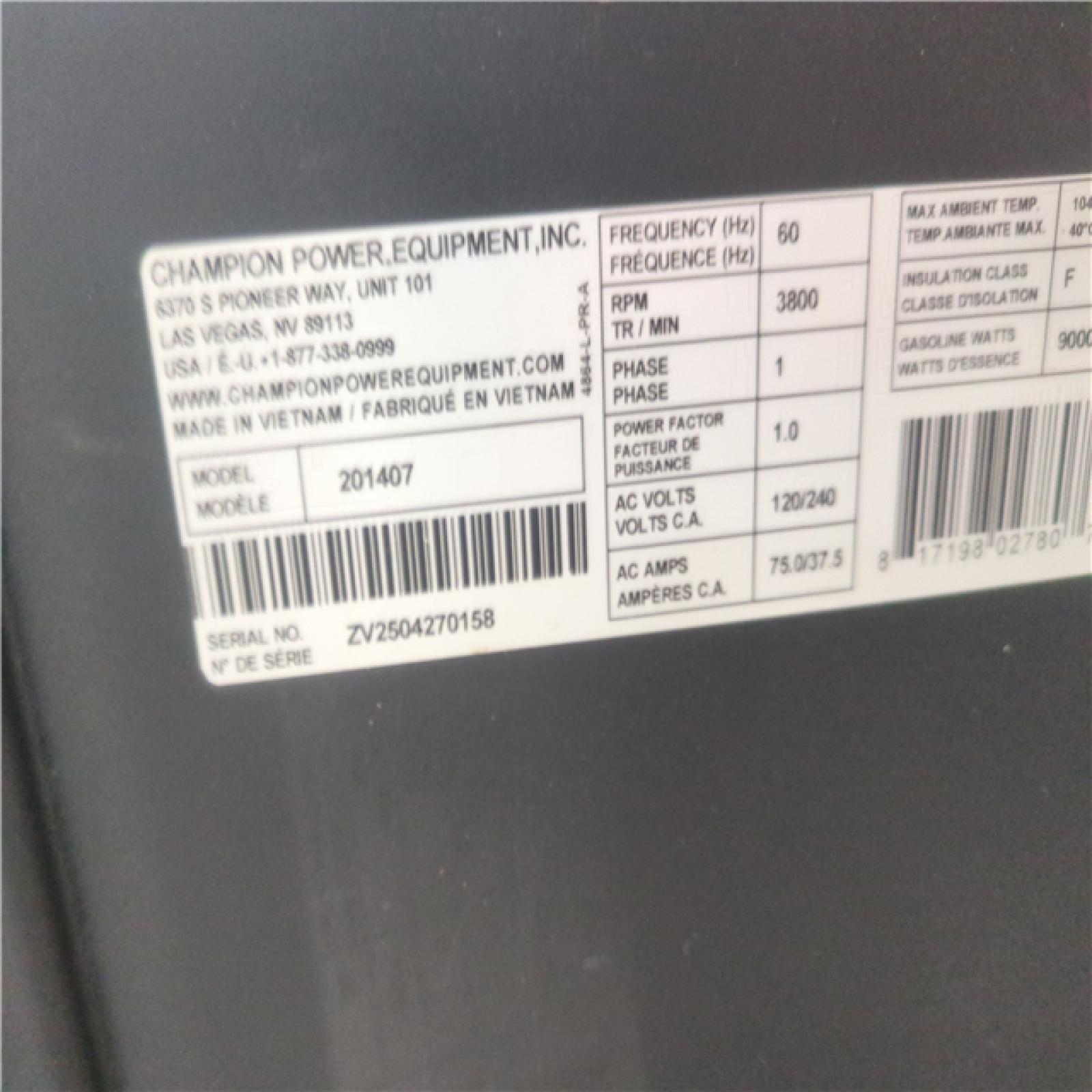 CALIFORNIA AS-IS CHAMPION PORTABLE POWER GENERATOR
