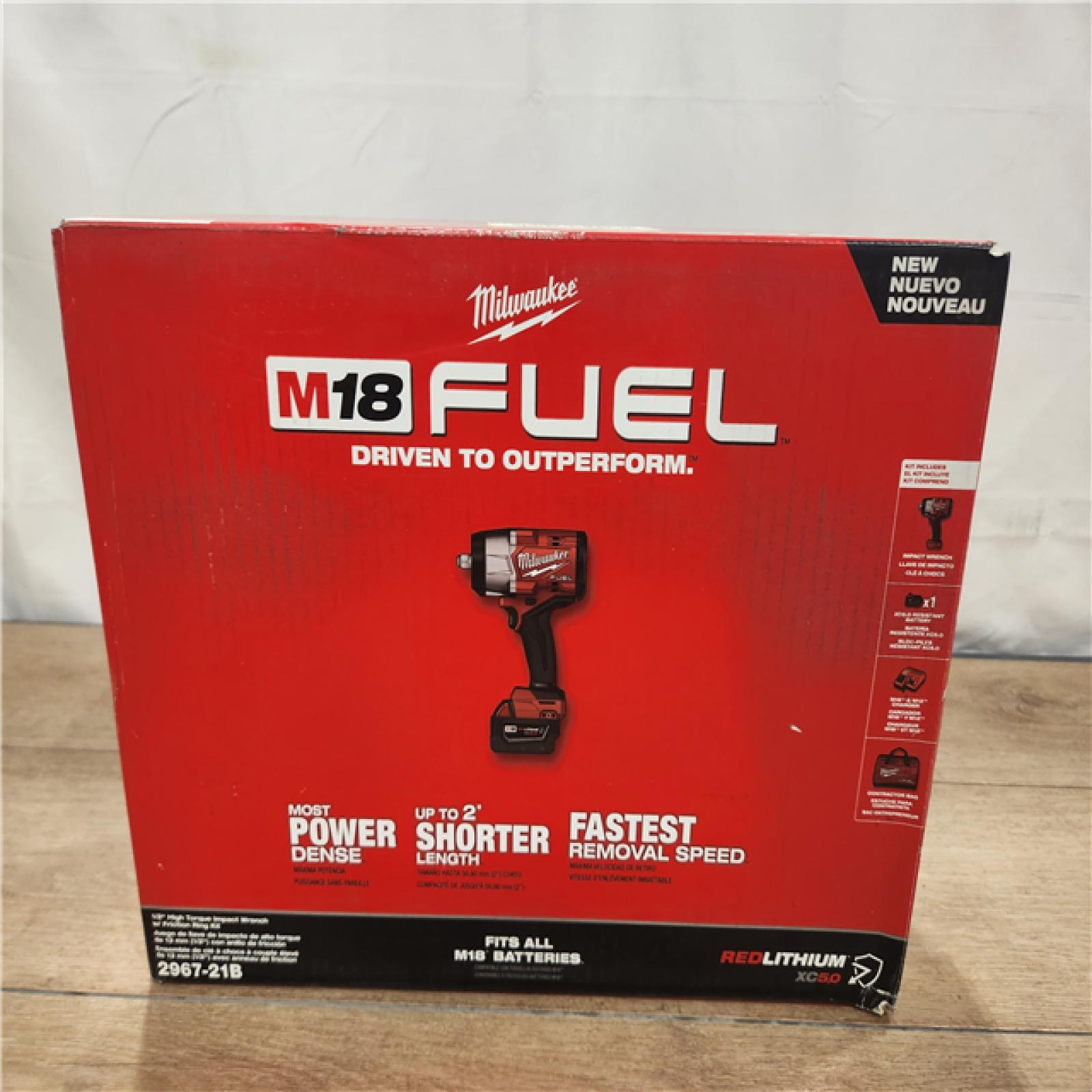NEW- Milwaukee  FUEL 18V Lithium-Ion Brushless Cordless 1/2 in. Impact Wrench w/Friction Ring Kit