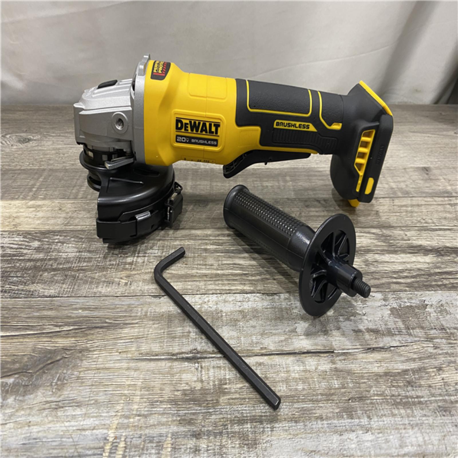 AS-IS DEWALT 20V MAX Cordless Brushless 4-1/2 in. Angle Grinder with Paddle Switch (Tool Only)