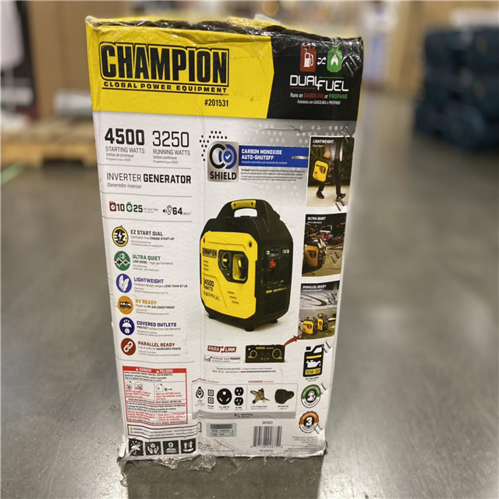 DALLAS LOCATION - Champion 201531 - 3250/4500W Dual Fuel Inverter Generator