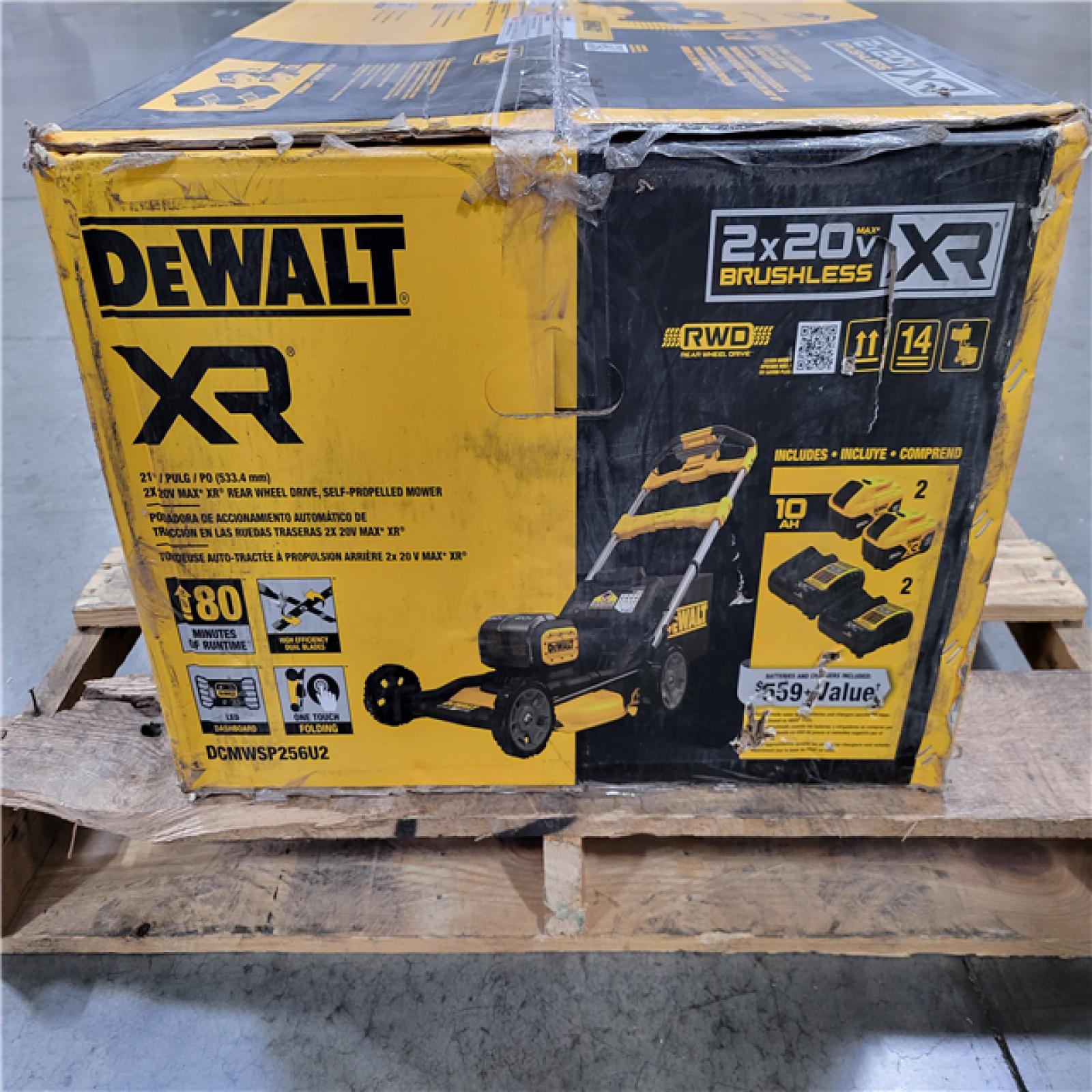 California AS-IS DEWALT 21/PULG/PO (533.4mm) 2X 20V MAX* XR PUSH MOWER