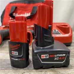 AS-IS Milwaukee FUEL 12-Volt Lithium-Ion Brushless Cordless Hammer Drill and Impact Driver Combo Kit