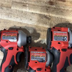 Houston Location AS-IS Milwaukee Drill Driver and Impact Drivers QTY/2 and Batteries QTY/2 with Charger