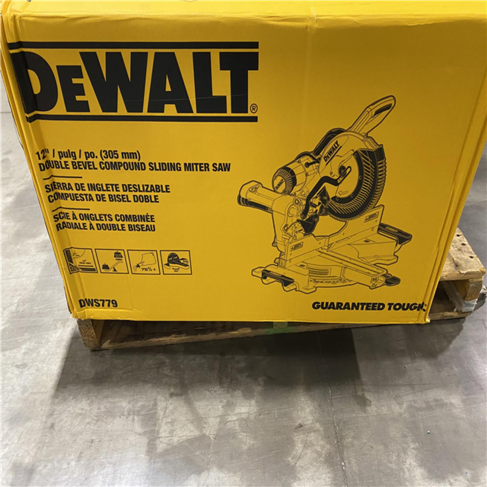 Dallas Location - As-Is DEWALT 12-in Dual Bevel Sliding Compound Miter Saw (Like New Condition)