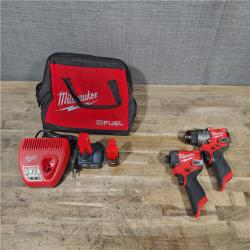 HOUSTON LOCATION - AS-IS Milwaukee 3497-22 12V Brushless Hammer Drill and Impact Driver Combo Kit