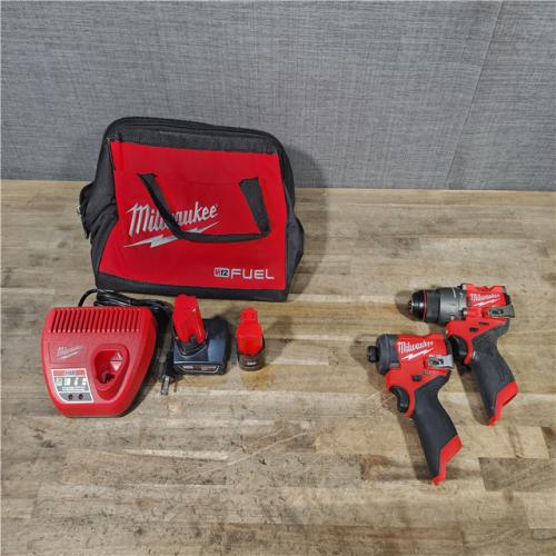 HOUSTON LOCATION - AS-IS Milwaukee 3497-22 12V Brushless Hammer Drill and Impact Driver Combo Kit