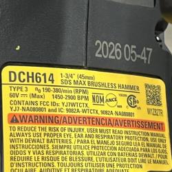 AS-IS DEWALT FLEXVOLT 60V MAX Lithium-Ion Brushless Cordless 1-3/4 in. SDS MAX Combination Rotary Hammer (Tool Only)