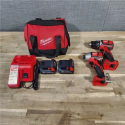 HOUSTON LOCATION - AS-IS Milwaukee M18 18V Cordless Brushed 2 Tool Drill/Driver and Impact Driver Kit