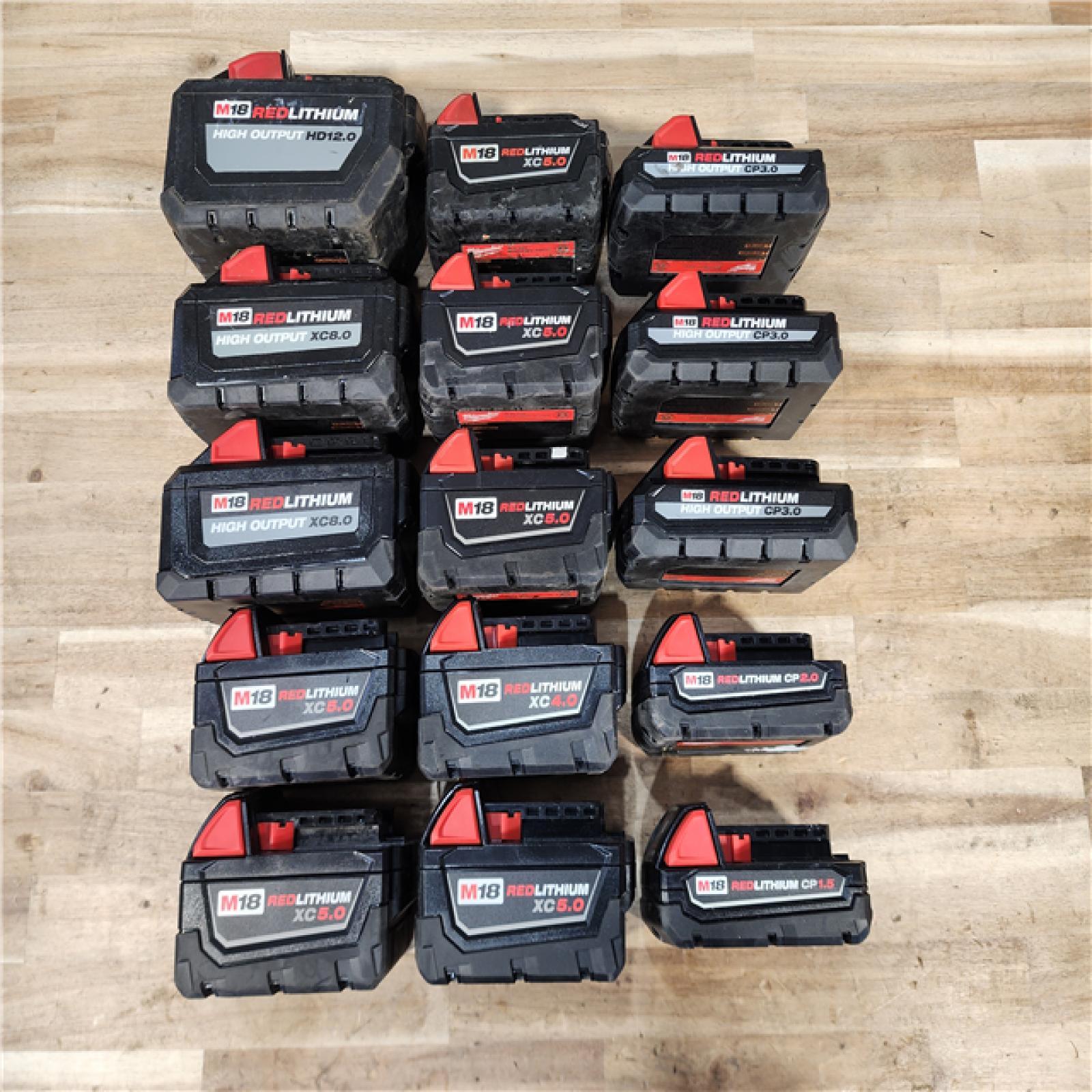 HOUSTON LOCATION - AS-IS MILWAUKEE BATTERY PACK QTY - 15