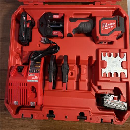 California AS-IS Milwaukee M18 Short Throw Press Tool Kit with PEX Crimp Jaws  Includes (2) Batteries  Charger & Hard Case; Appears in Like New Condition
