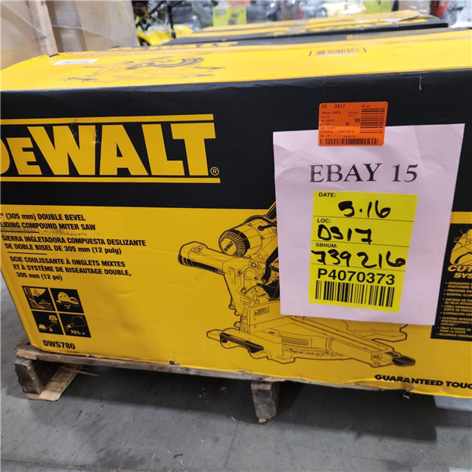 AS-IS  DEWALT 12 Double Bevel Sliding Compound Miter Saw