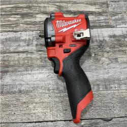 AS-IS Milwaukee FUEL 12V Lithium-Ion Brushless Cordless Stubby 3/8 in. Impact Wrench (Tool-Only)