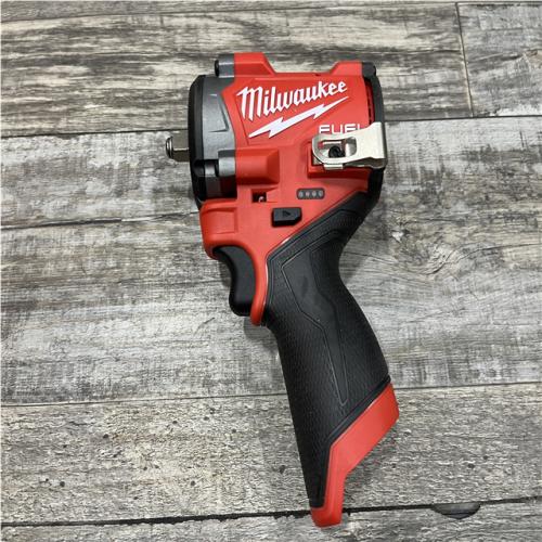 AS-IS Milwaukee FUEL 12V Lithium-Ion Brushless Cordless Stubby 3/8 in. Impact Wrench (Tool-Only)