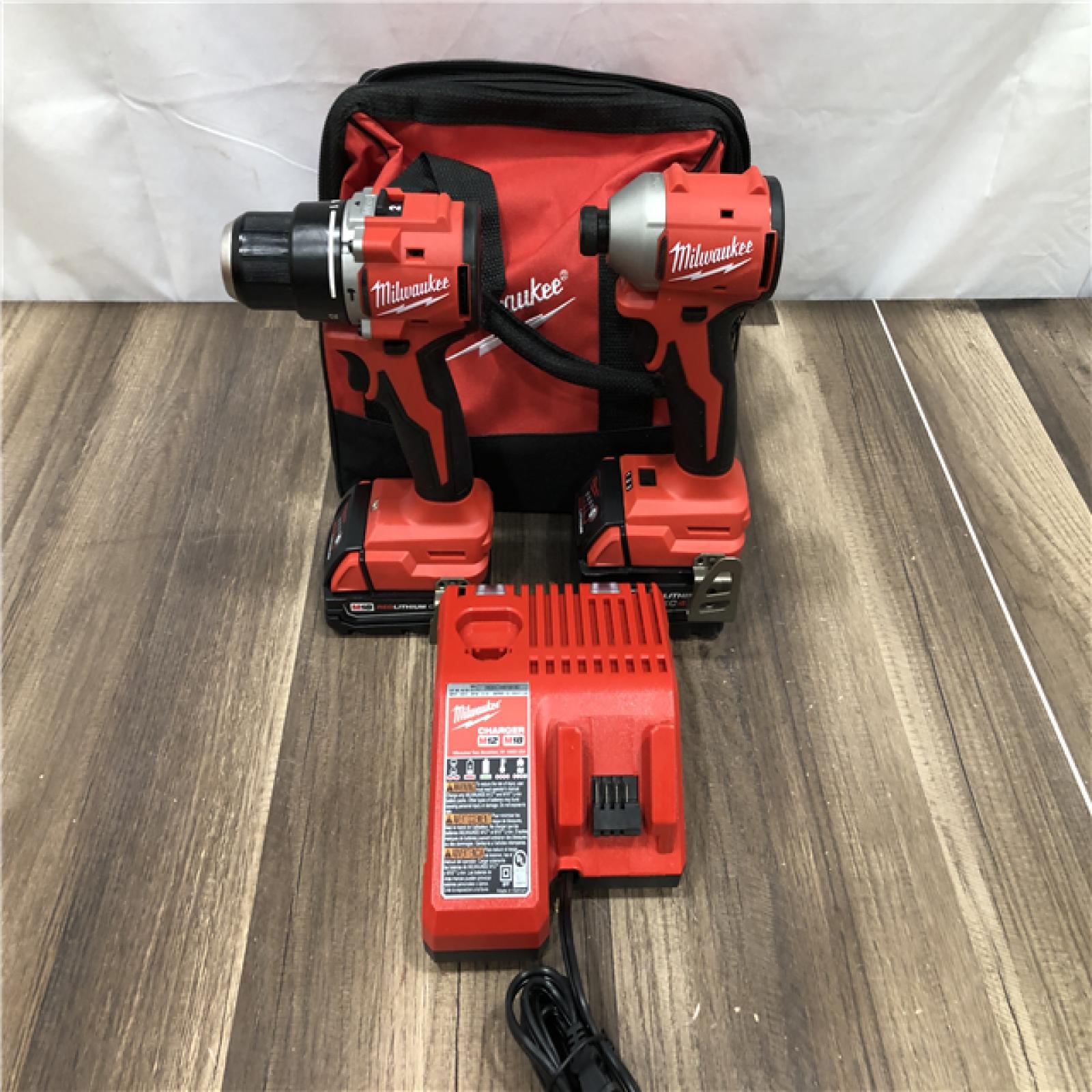 AS-IS Milwaukee 18-Volt Lithium-Ion Brushless Cordless Compact Hammer Drill/Impact Combo Kit