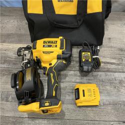 AS-IS DEWALT 20V MAX Lithium-Ion 15-Degree Electric Cordless Roofing Nailer Kit