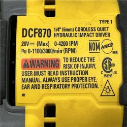 AS-IS DEWALT 20V XR Brushless Cordless 1/4 in. Quiet Hydraulic Impact Driver (Tool-Only)