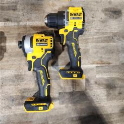 HOUSTON LOCATION - AS-IS Dewalt DCK225D2 20V MAX ATOMIC Brushless Compact Lithium-Ion 1/2 in. Cordless Drill Driver and 1/4 in. Impact Driver Combo Kit with 2 Batteries 2 Ah