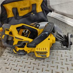 Houston location- AS-IS DEWALT DCS577X1 60V FLEXVOLT MAX Lithium-Ion 7-1/4 Brushless Cordless Wormdrive Style Circular Saw Kit 9.0 Ah Appears in good condition