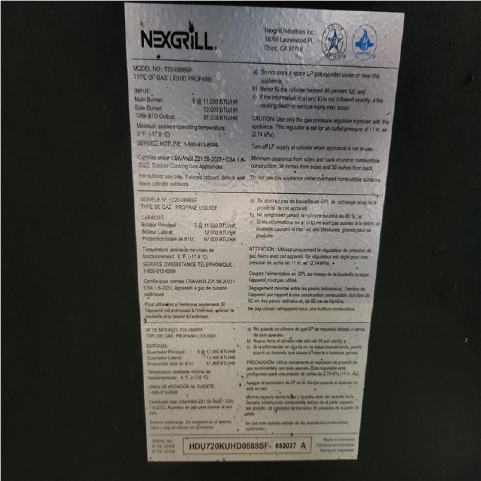 Phoenix 2 LIKE NEW Nexgrill 5-Burner Liquid Propane Gas Grill in Graphite Black with Side Burner