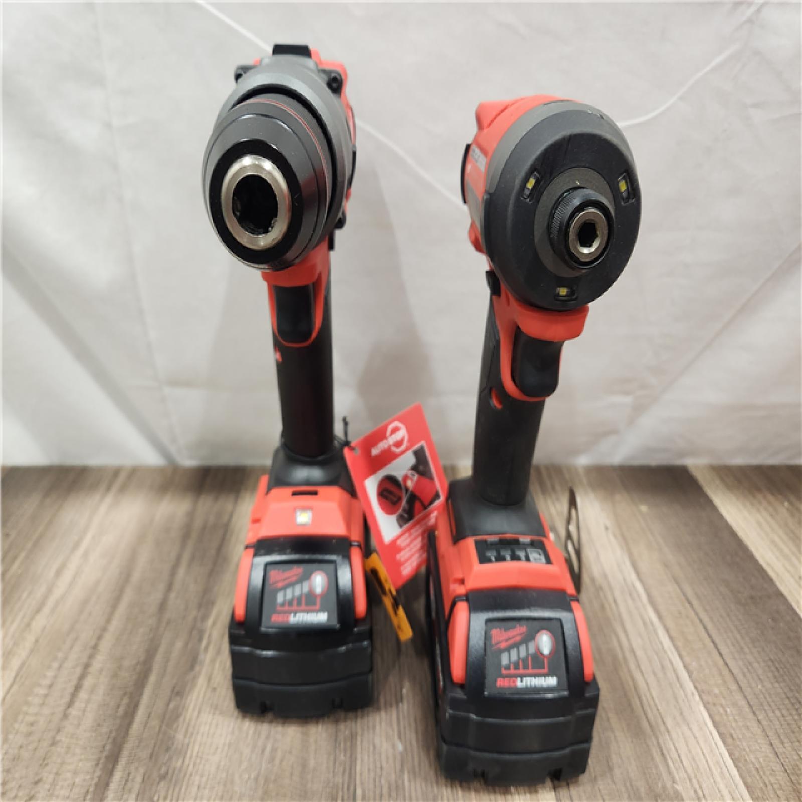 AS-IS- MILWAUKEE FUEL 18V Lithium-Ion Brushless Cordless Hammer Drill and Impact Driver Combo Kit