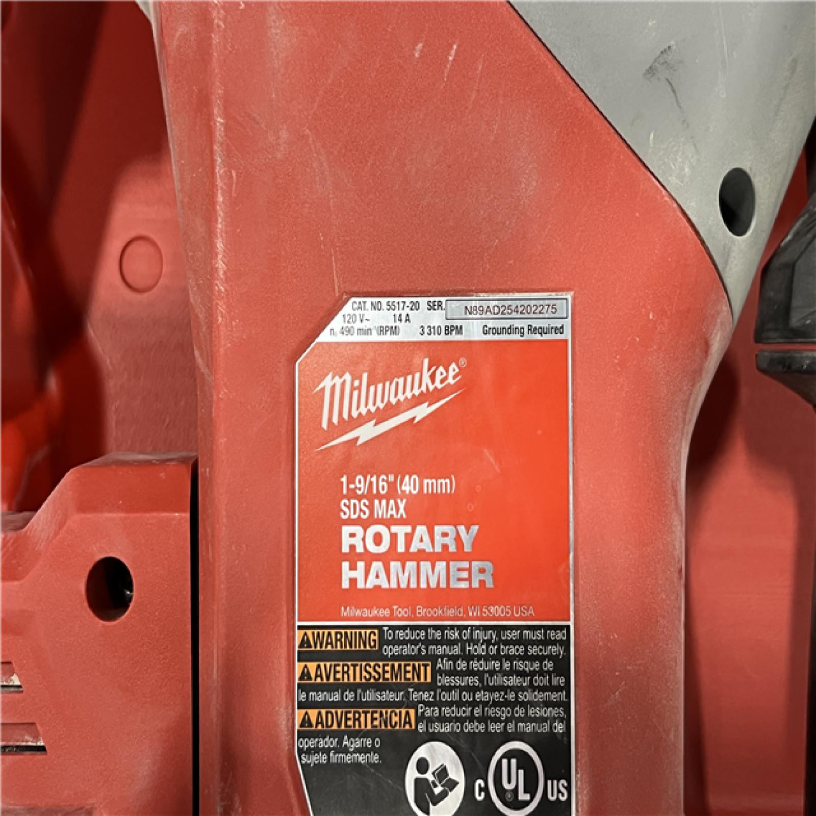 AS-IS Milwaukee 1-9/16 in. SDS-Max Rotary Hammer