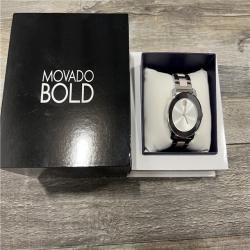 AS-IS MovadoBold Ceramic Silver Dial Steel and Ceramic Women's Watch 3600801