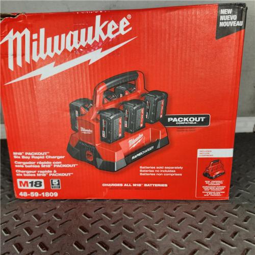 Houston Location - AS-IS Milwaukee M18 Packout Six Bay Rapid Charger - Appears IN USED Condition