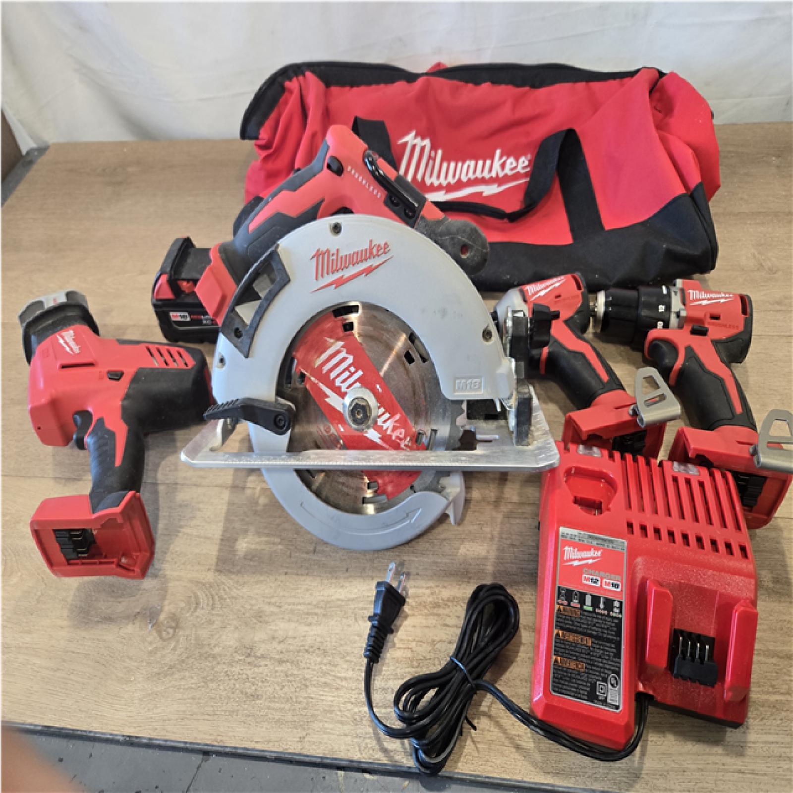 AS-IS Milwaukee M18 Cordless Brushless 4 Tool Combo Kit