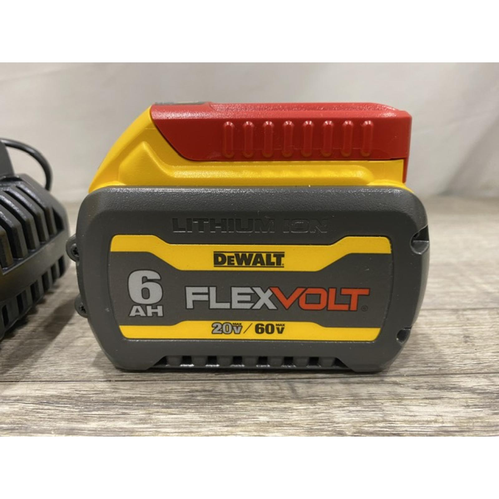AS-IS DEWALT FLEXVOLT 20V/60V MAX Lithium-Ion 6.0Ah Battery Pack with 6 Amp Output Charger