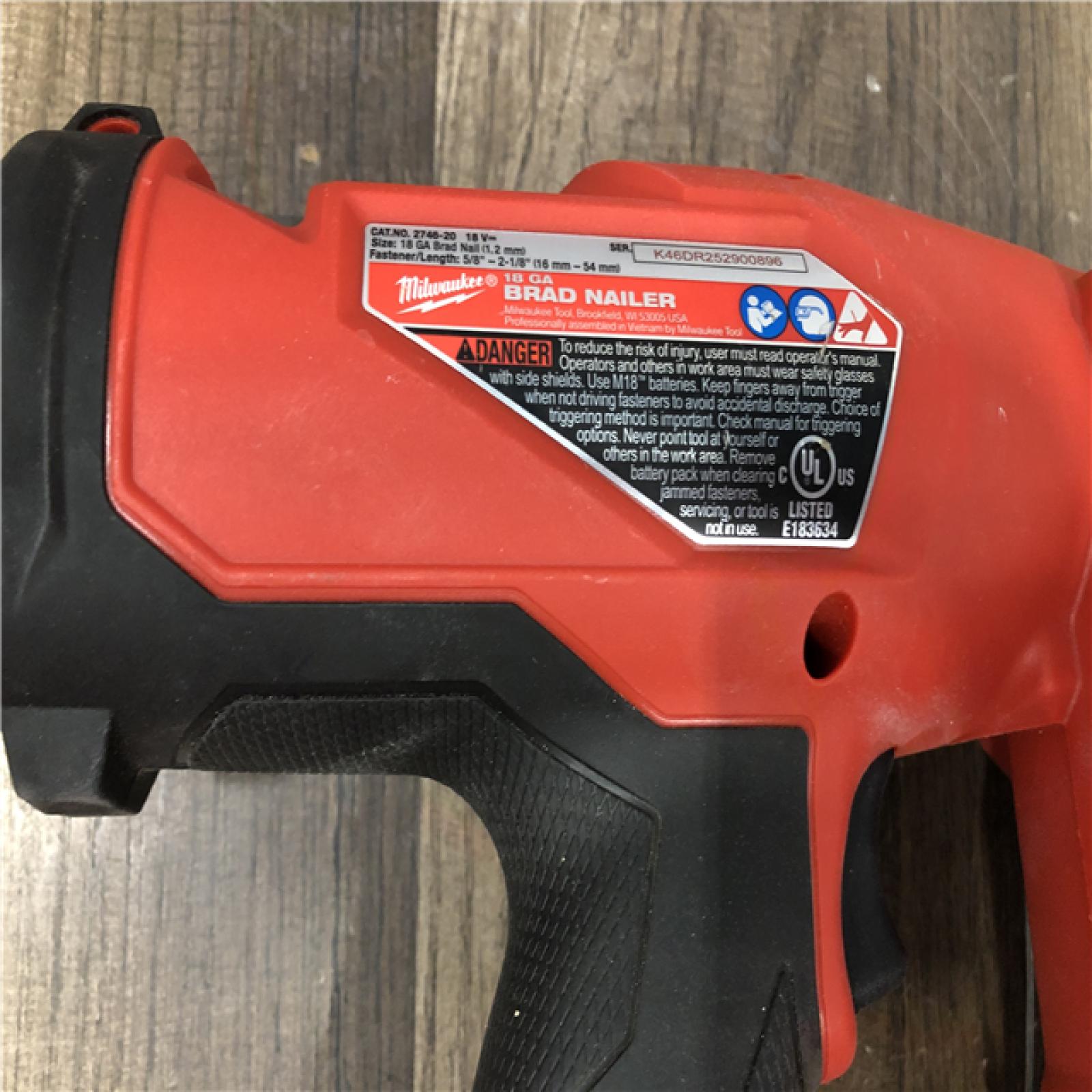 AS-IS Milwaukee FUEL 18-Volt Lithium-Ion Brushless Cordless Gen II 18-Gauge Brad Nailer (Tool-Only)