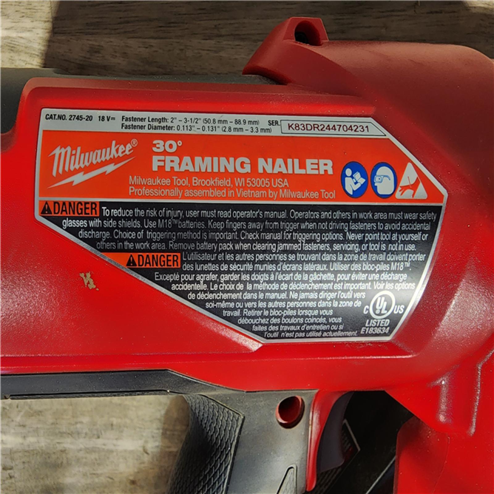 HOUSTON LOCATION - AS-IS M18 FUEL 3-1/2 in. 18-Volt 30-Degree Lithium-Ion Brushless Cordless Framing Nailer (Tool-Only)