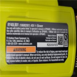 California NEW Ryobi 40V  550 CFM Blower  includes (1) Battery & Charger