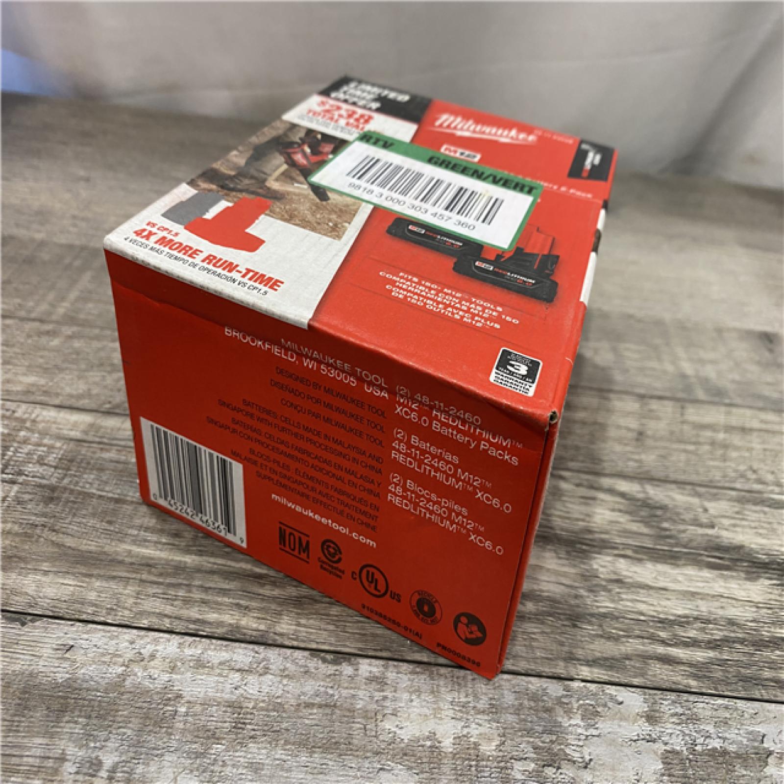 NEW - Milwaukee 12V Lithium-Ion XC Extended Capacity Battery Pack 6. 0Ah (2-Pack)