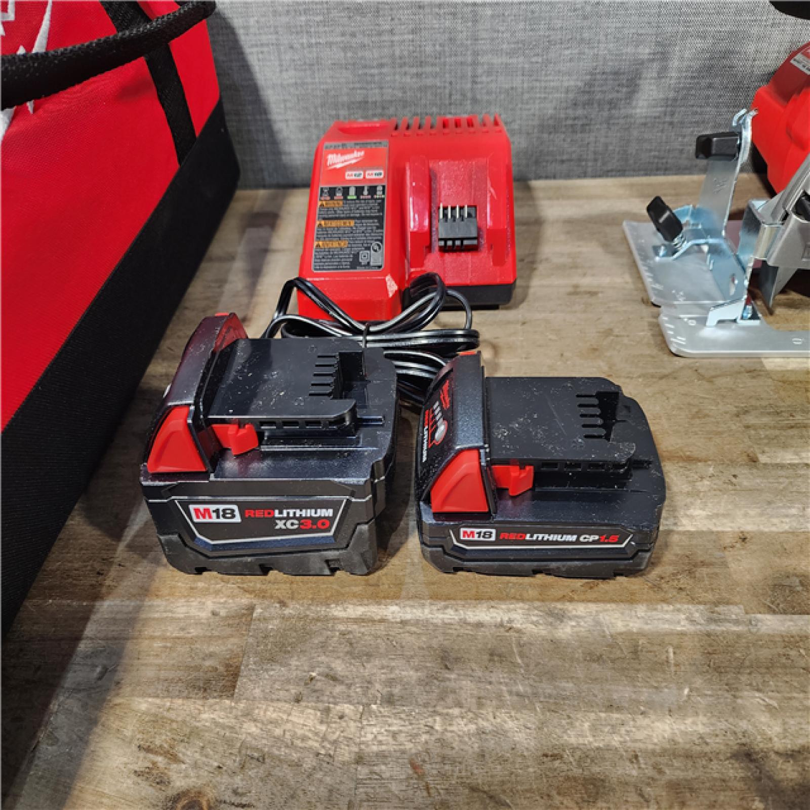 HOUSTON LOCATION - AS-IS (APPEARS LIKE NEW) M18 18V Lithium-Ion Cordless Combo Kit (5-Tool) with (1) 3.0Ah and (1) 1.5Ah Battery  (1) Charger  (1) Tool Bag