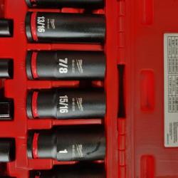Phoenix NEW Milwaukee SHOCKWAVE 1/2 in. Drive SAE Deep Well Impact Socket Set (12-Piece)
