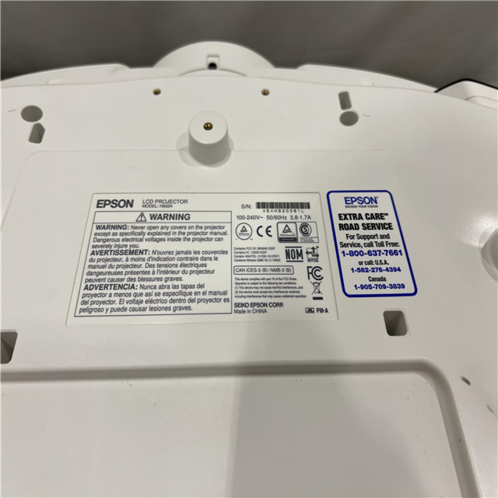 AS-IS Epson Pro Cinema 4050 model H932A Projector - White