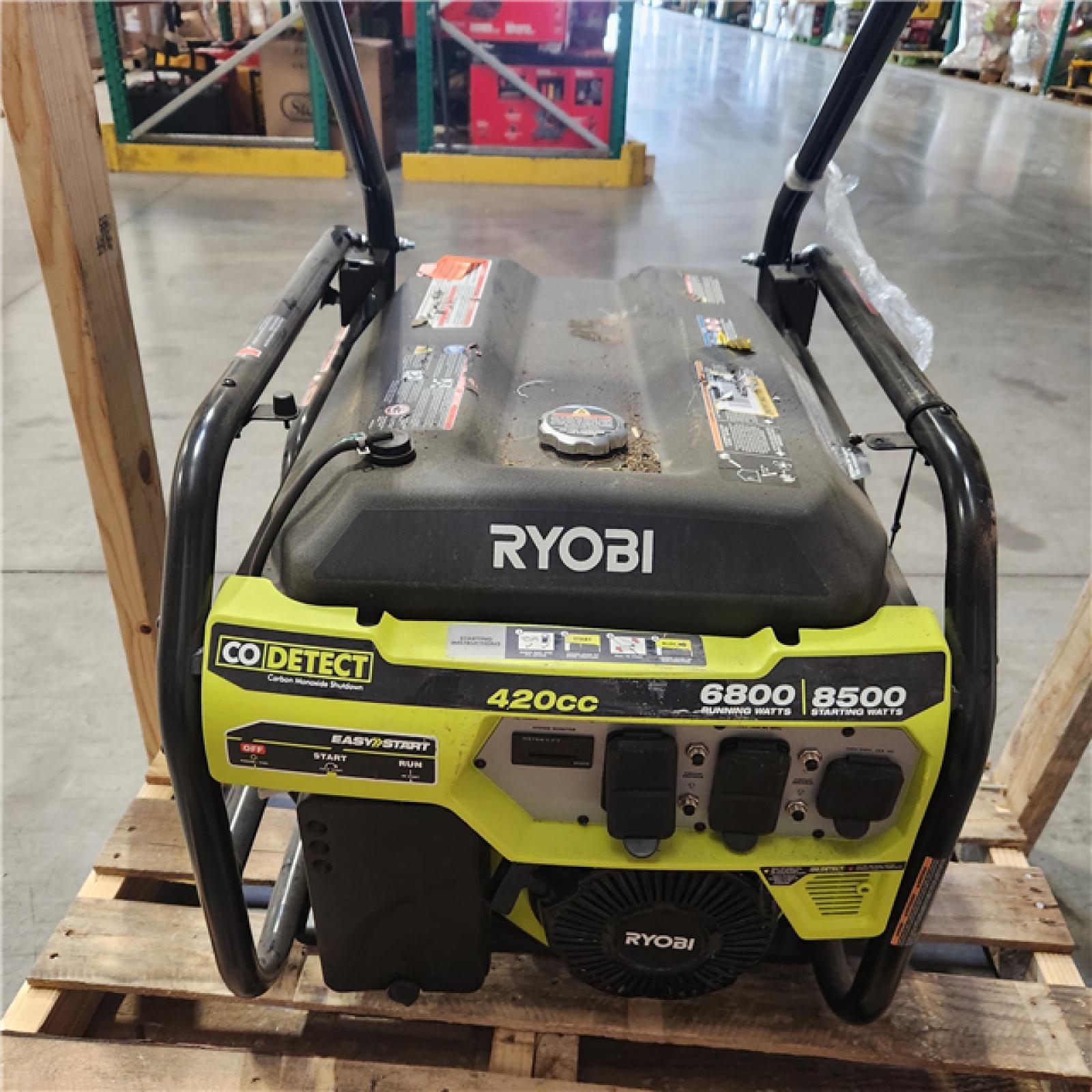 Dallas Location - As-Is RYOBI 6500-Watt Gasoline Powered Portable Generator