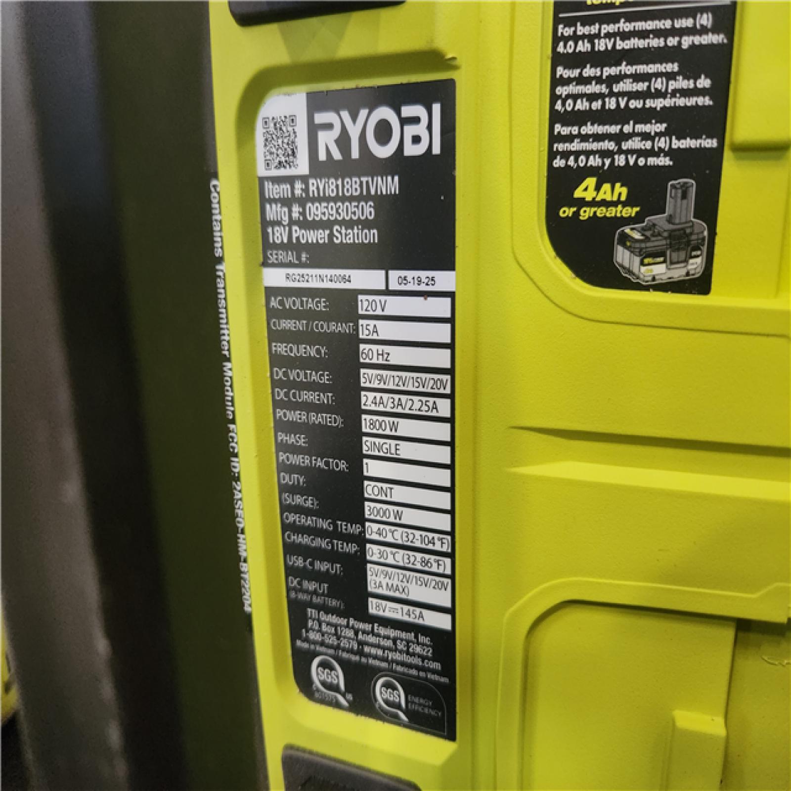Phoenix LIKE NEW RYOBI 18V ONE+ 1800-Watt Portable Battery Inverter Power Station/8-Port Charger (Tool Only)