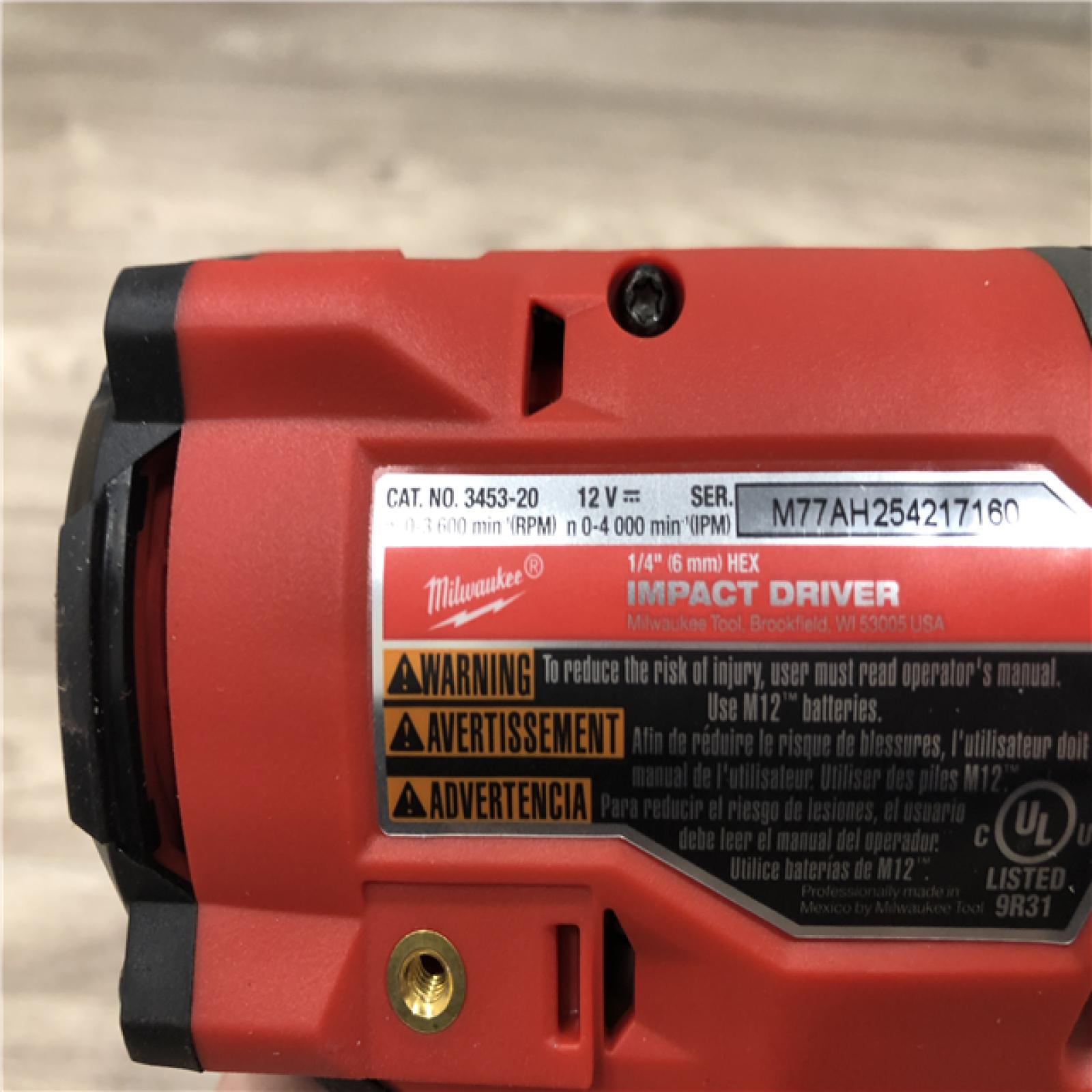 AS-IS Milwaukee M12 FUEL 12-Volt Lithium-Ion Cordless 1/4 in. Hex Impact Driver Compact Kit