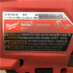 AS-IS Milwaukee FUEL 18V Lithium-Ion Brushless Cordless 1/4 in. Hex Impact Driver (Tool-Only)