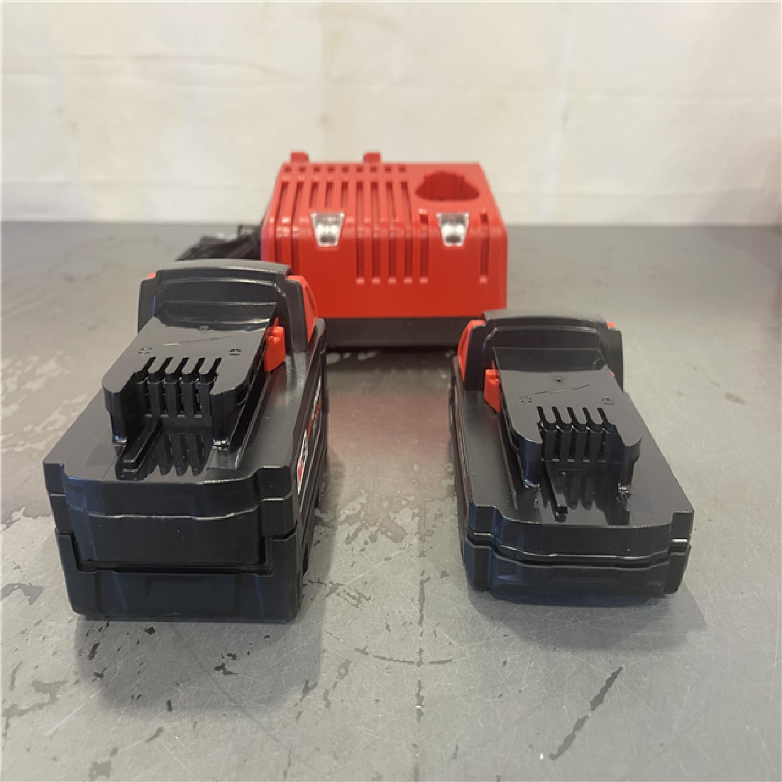 AS-IS- Milwaukee M18 18-Volt Lithium-Ion Starter Kit with One 5.0 Ah and One 2.0 Ah Battery and Charger